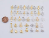 Gold PVD Ion Plated Charm Mix for Charm Bar Bracelets Necklaces Charms Gold Filled Charms Minimalist CZ Pave