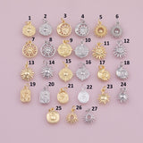 Large Selection Sun Charm 18K Gold Filled Charm for Charm Bar Bracelets Necklaces Charms Gold Filled Charms Minimalist CZ Pave
