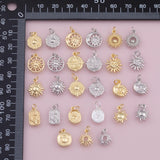 Large Selection Sun Charm 18K Gold Filled Charm for Charm Bar Bracelets Necklaces Charms Gold Filled Charms Minimalist CZ Pave