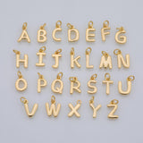 Gold PVD Plated Alphabet letters 8x12mm bubbly puffy style tarnish resistant