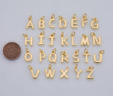 Gold PVD Plated Alphabet letters 8x12mm bubbly puffy style tarnish resistant