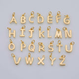 Gold PVD Plated Alphabet letters 8x12mm bubbly puffy style tarnish resistant