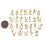 Gold PVD Plated Alphabet letters 8x12mm bubbly puffy style tarnish resistant