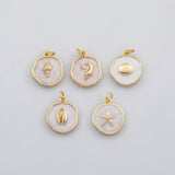 18K Gold PVD Enamel Ocean beach charm selection fish clam shell puka star fish s Charms - Tarnish Resistant