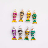 18K Gold PVD fish charm with flexible spine - Tarnish Resistant