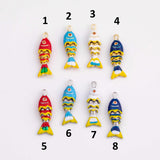 18K Gold pvd fish charm with flexible spine - Tarnish Resistant