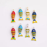 18K Gold PVD fish charm with flexible spine - Tarnish Resistant