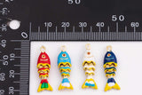 18K Gold PVD fish charm with flexible spine - Tarnish Resistant