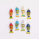 18K Gold PVD fish charm with flexible spine - Tarnish Resistant