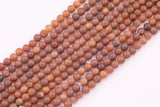 6mm 8mm Dark Champagne Tan Druzy Agate Beads Smooth Round Loose Beads 15.5" Strands
