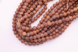 6mm 8mm Dark Champagne Tan Druzy Agate Beads Smooth Round Loose Beads 15.5" Strands