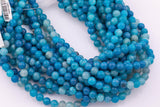 8mm Blue Fire Agate Beads Smooth Round Loose Beads 15.5" Strands