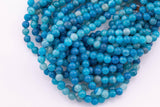 8mm Blue Fire Agate Beads Smooth Round Loose Beads 15.5" Strands
