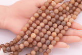 8mm 10mm Champagne Tan Druzy Agate Beads Smooth Round Loose Beads 15.5" Strands