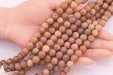 8mm 10mm Champagne Tan Druzy Agate Beads Smooth Round Loose Beads 15.5" Strands