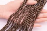 3mm 4mm 6mm 8mm 10mm Chocolate Bronze Hematite Beads Brown Hematite Loose Beads 15.5" Strands