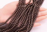 3mm 4mm 6mm 8mm 10mm Chocolate Bronze Hematite Beads Brown Hematite Loose Beads 15.5" Strands
