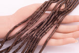 4mm Brown Chocolate Hematite Beads Square Faceted Spacer Beads Brown Hematite Loose Beads 15.5" Strands