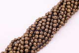 8mm Dark Golden Bronze Hematite Beads Faceted Brown Hematite Loose Beads 15.5" Strands