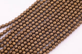 8mm Dark Golden Bronze Hematite Beads Faceted Brown Hematite Loose Beads 15.5" Strands