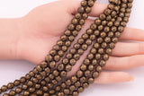 8mm Dark Golden Bronze Hematite Beads Faceted Brown Hematite Loose Beads 15.5" Strands
