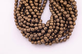 8mm Dark Golden Bronze Hematite Beads Faceted Brown Hematite Loose Beads 15.5" Strands