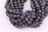 10mm Matte Dark Gray Agate Beads Smooth Round Loose Beads 15.5" Strands