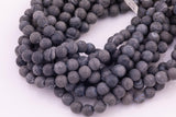 10mm Matte Dark Gray Agate Beads Smooth Round Loose Beads 15.5" Strands