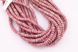 6mm Natural Pink Rhodonite Beads Roundel Smooth Loose Beads 15.5" Strands