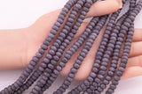 6mm Dark Gray Purple Jade Beads Roundel Semi-Matte Loose Beads 15.5" Strands
