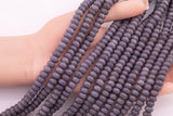 6mm Dark Gray Purple Jade Beads Roundel Semi-Matte Loose Beads 15.5" Strands