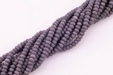 6mm Dark Gray Purple Jade Beads Roundel Semi-Matte Loose Beads 15.5" Strands