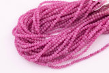 4mm Raspberry Pink Jade Beads Smooth Round Loose Beads 15.5" Strands