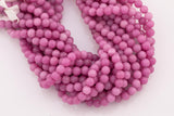 8mm Raspberry Pink Jade Beads Semi-Matte Smooth Round Loose Beads 15.5" Strands