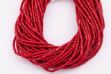 Red Bamboo Coral Beads 3x7mm Stick Shape Loose Beads 15.5" Strands