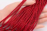 Red Bamboo Coral Beads 3x7mm Stick Shape Loose Beads 15.5" Strands