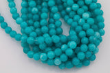 8mm 10mm Teal Jade Beads Smooth Round Loose Beads 15.5" Strands