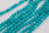 8mm 10mm Teal Jade Beads Smooth Round Loose Beads 15.5" Strands
