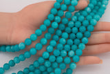 8mm 10mm Teal Jade Beads Smooth Round Loose Beads 15.5" Strands