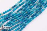 8mm Blue Fire Agate Beads Smooth Round Loose Beads 15.5" Strands