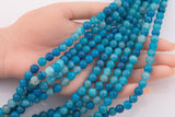 8mm Blue Fire Agate Beads Smooth Round Loose Beads 15.5" Strands
