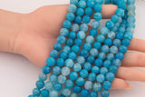 10mm Blue Fire Agate Beads Webbed Matrix Smooth Round Loose Beads 15.5" Strands
