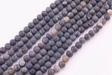 10mm Matte Dark Gray Agate Beads Smooth Round Loose Beads 15.5" Strands