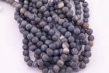 10mm Matte Dark Gray Agate Beads Smooth Round Loose Beads 15.5" Strands