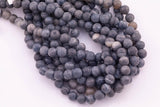 10mm Matte Dark Gray Agate Beads Smooth Round Loose Beads 15.5" Strands