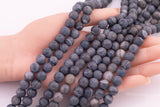 10mm Matte Dark Gray Agate Beads Smooth Round Loose Beads 15.5" Strands