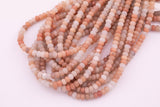 6mm Natural Pink Aventurine Beads Peach Color Roundel Loose Beads 15.5" Strands