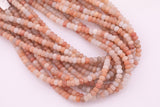 6mm Natural Pink Aventurine Beads Peach Color Roundel Loose Beads 15.5" Strands
