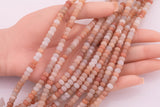 6mm Natural Pink Aventurine Beads Peach Color Roundel Loose Beads 15.5" Strands