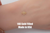 Double Checkered Flag connector for Permanent Jewelry 14K Gold Filled sterling silver connector pendant